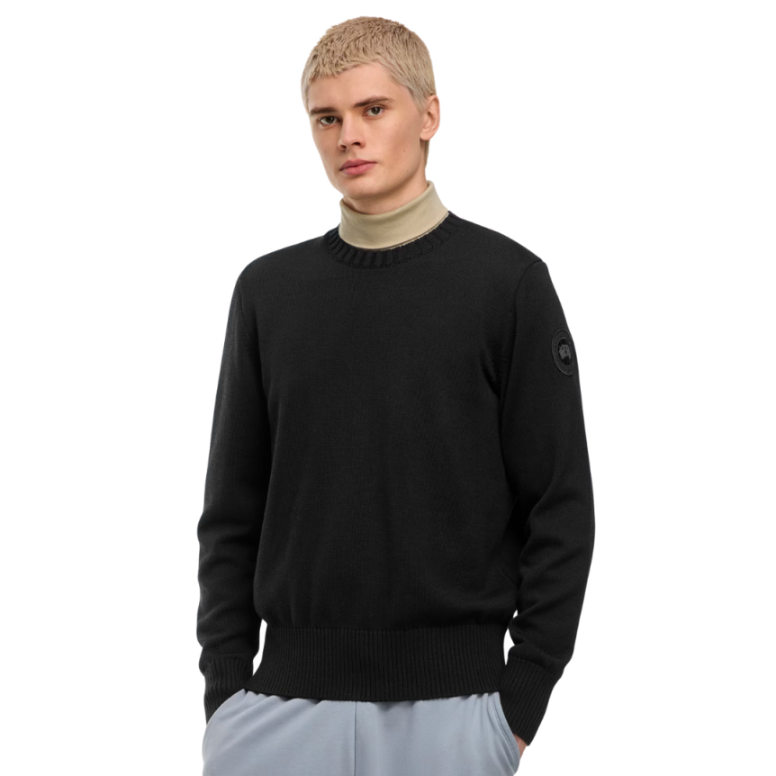 Pull col rond CANADA GOOSE Rosseau laine mérinos noir