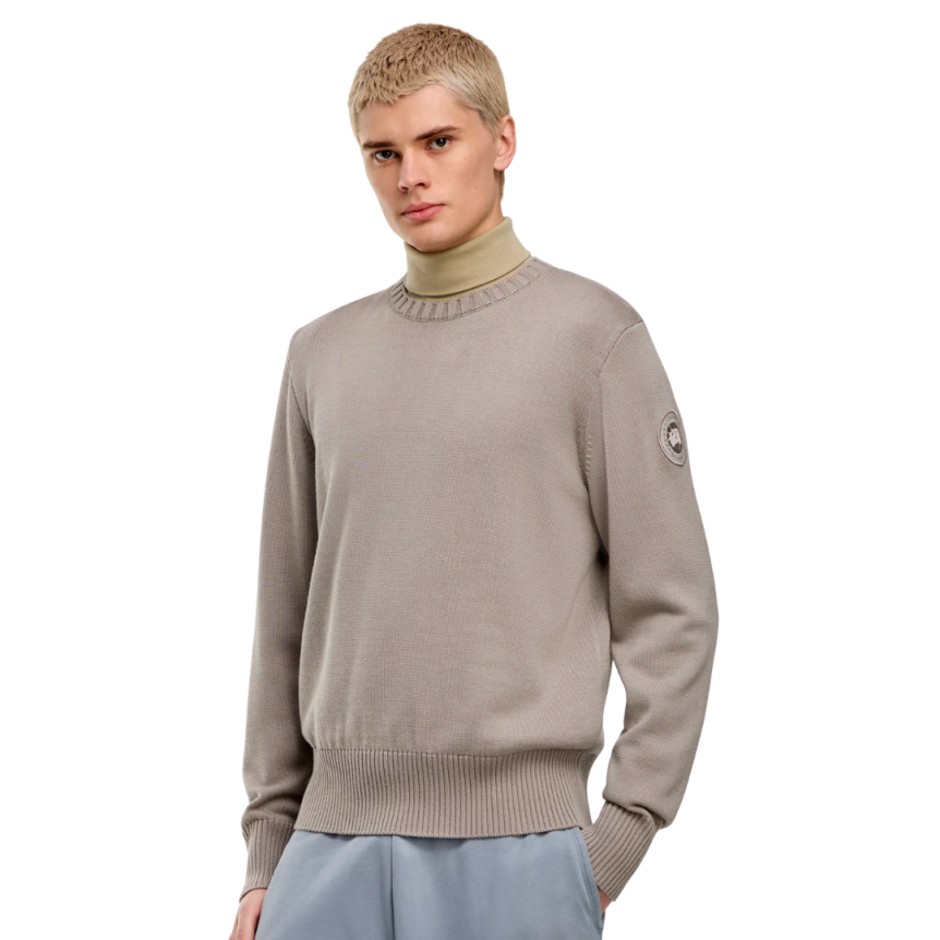 Pull col rond CANADA GOOSE Rosseau laine mérinos beige
