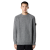 Pull ras-du-cou manches raglan laine vierge gris chiné