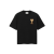 T-shirt Ami de Coeur jersey coton épais noir broderie cœur marron