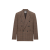 Veste croisée double boutonnage laine Prince de Galles marron