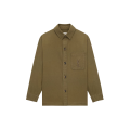 Surchemise boutonnée denim coton kaki poche poitrine broderie logo Cassandre