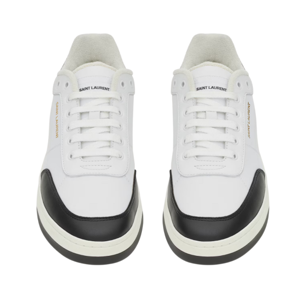 Sneakers basses à lacets SL61 cuir blanc bout noir