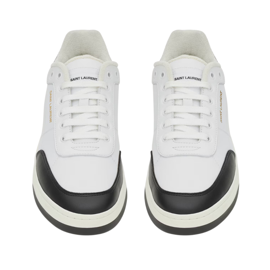 Sneakers basses à lacets SL61 cuir blanc bout noir