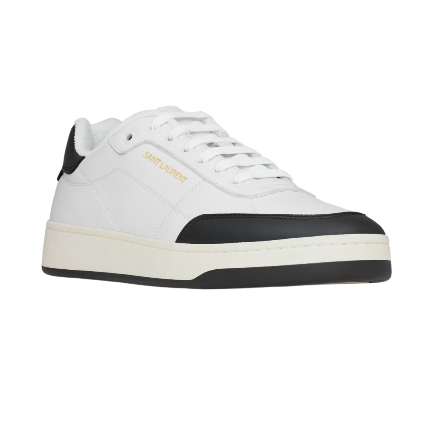 Sneakers basses à lacets SL61 cuir blanc bout noir