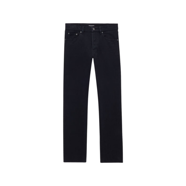 Jean taille mi haute SAINT LAURENT Mick 5 poches denim coton noir