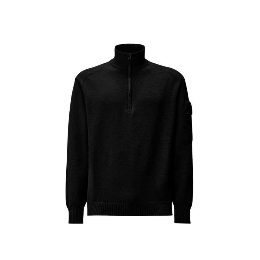 CP COMPANY Pull col zippé laine mélangée noir Metropolis Series