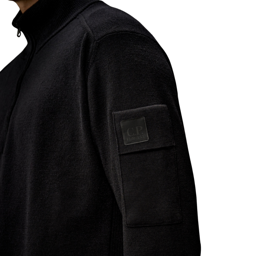 CP COMPANY Pull col zippé laine mélangée noir Metropolis Series