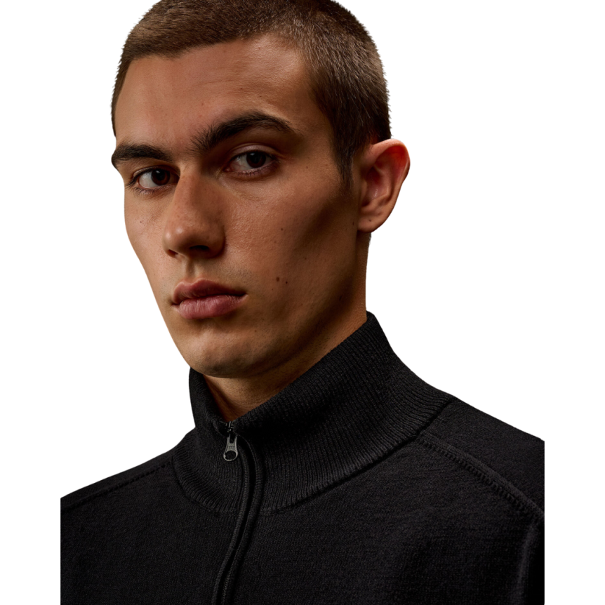 CP COMPANY Pull col zippé laine mélangée noir Metropolis Series