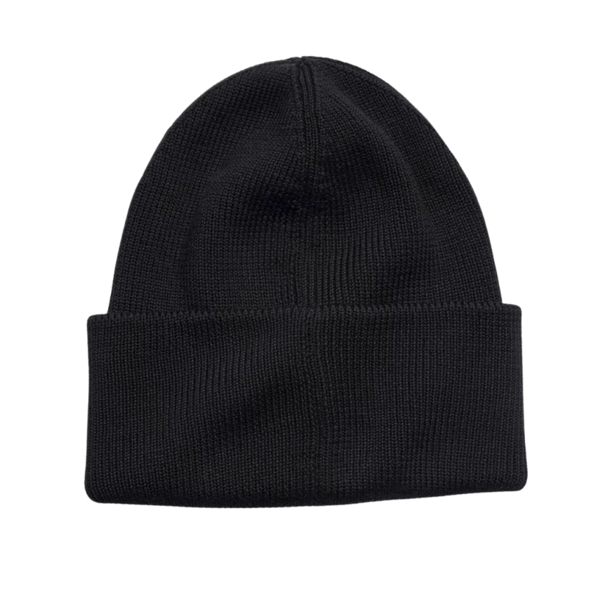 Bonnet CANADA GOOSE laine mérinos fine noir logo noir