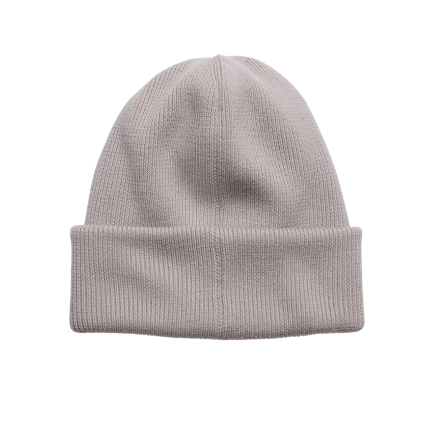 Bonnet CANADA GOOSE laine mérinos fine beige logo beige