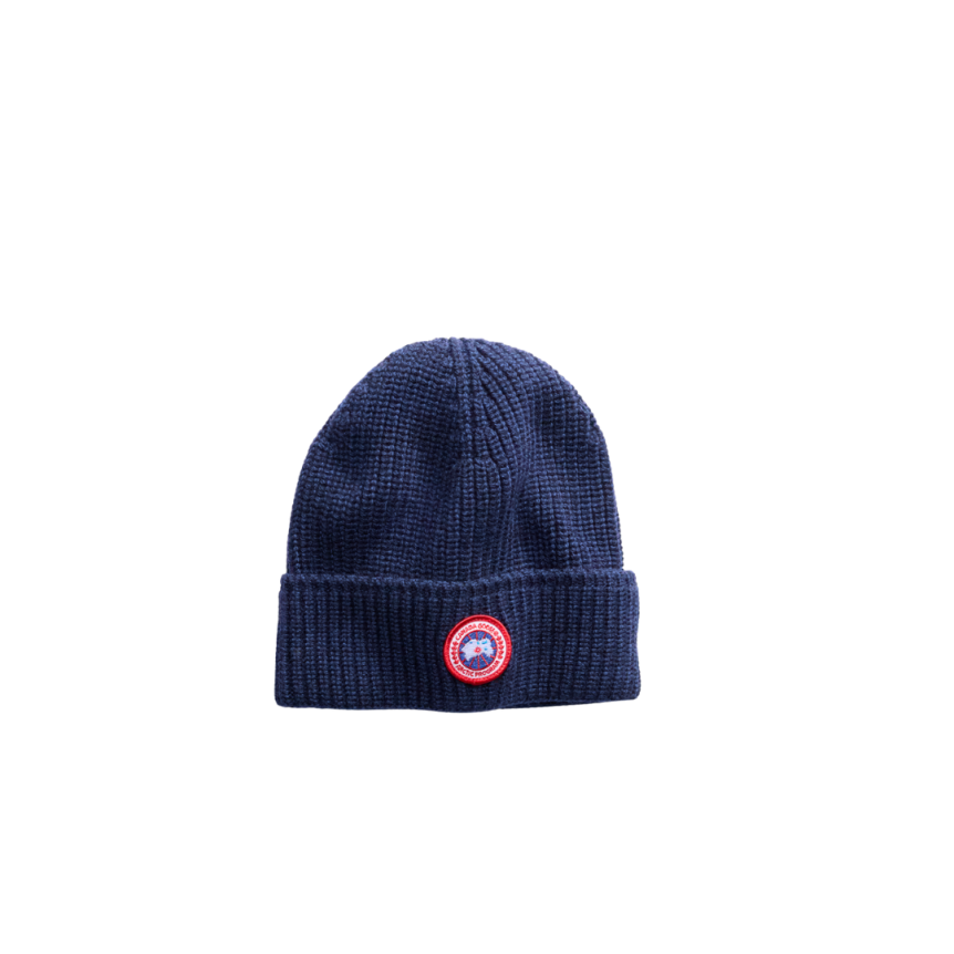 Bonnet CANADA GOOSE laine mérinos bleu