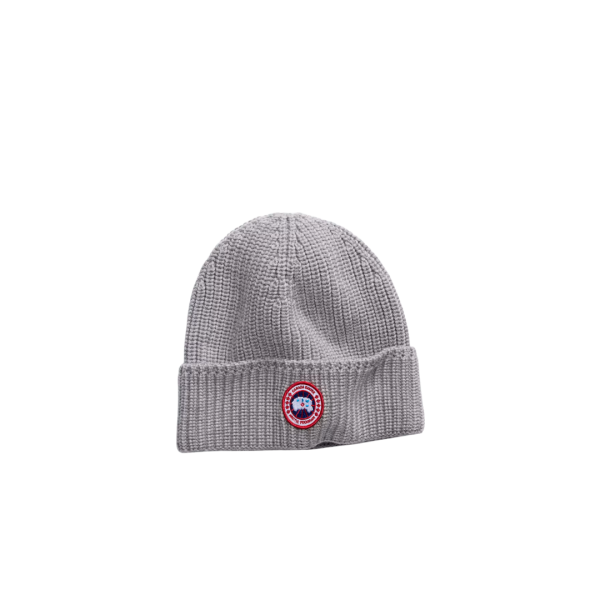 Bonnet CANADA GOOSE laine mérinos gris clair