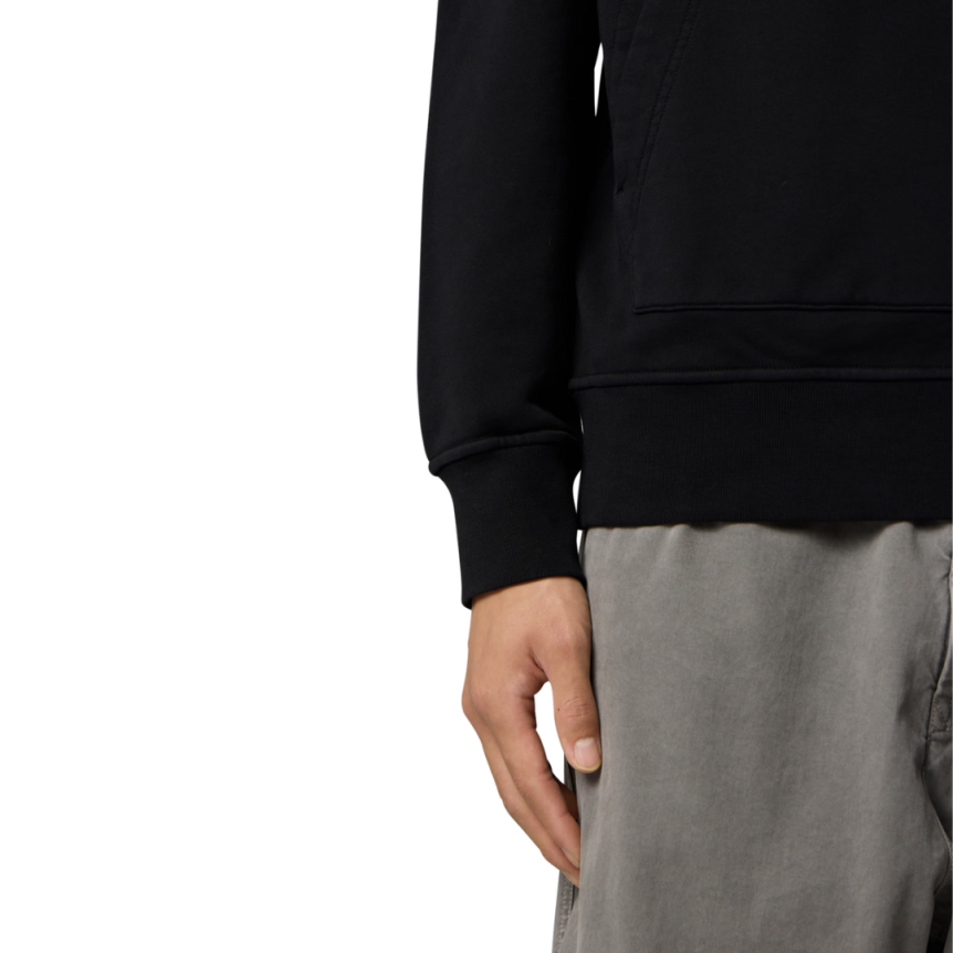 Sweat-shirt à capuche STONE ISLAND molleton coton bio noir