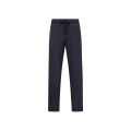 Pantalon de survêtement déperlant nylon bleu marine logo cuir