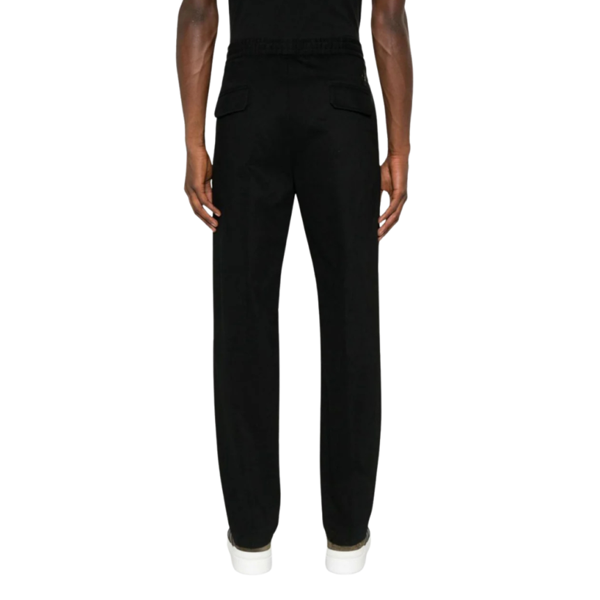 Pantalon droit MONCLER coton peau de chamois noir