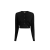 Cardigan court Finn col rond boutons laine mélangée noir