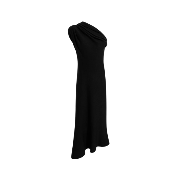 Robe asymétrique KHAITE Coast laine mélangée noir