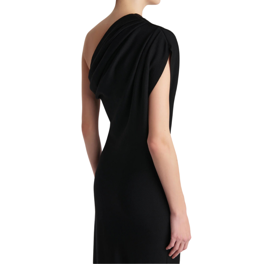 Robe asymétrique KHAITE Coast laine mélangée noir