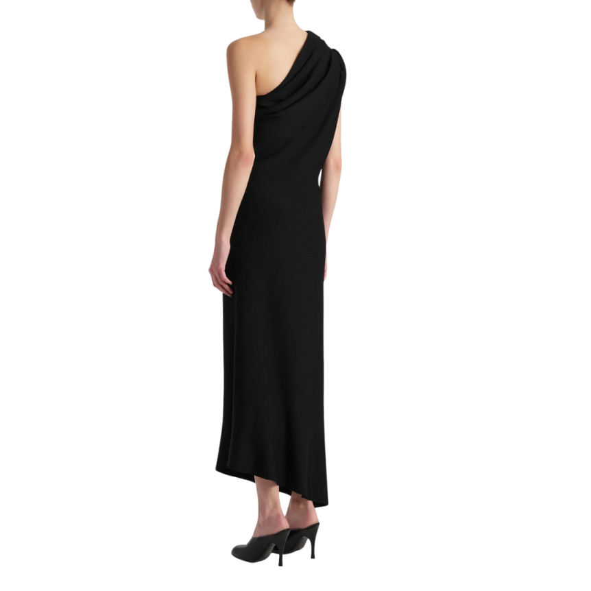 Robe asymétrique KHAITE Coast laine mélangée noir