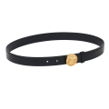 Ceinture cuir veau noir Horse boucle cheval doré