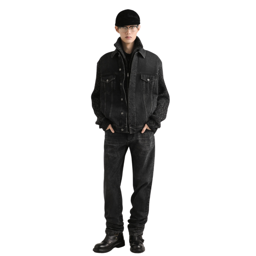 Pull col polo DOLCE & GABBANA cachemire soie noir