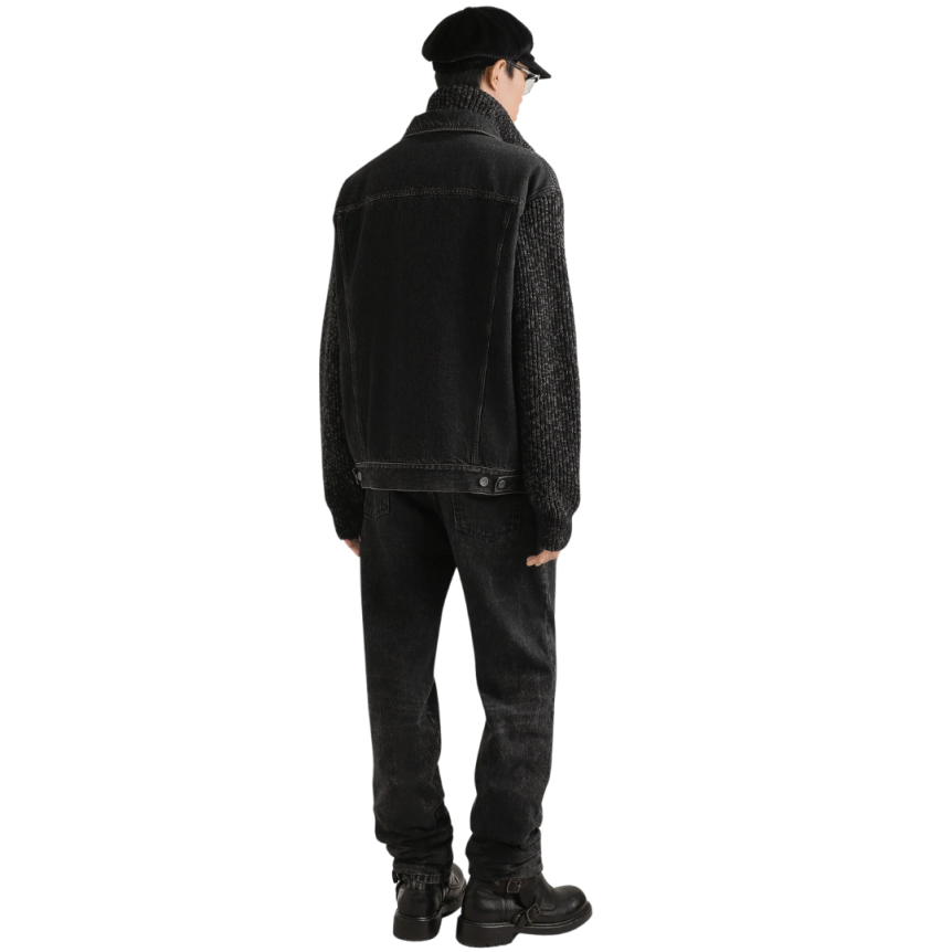 Pull col polo DOLCE & GABBANA cachemire soie noir