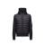 Cardigan zippé matelassé à capuche bi matière laine nylon noir