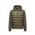 Cardigan à capuche zippé matelassé bi matière laine nylon vert olive