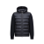 Cardigan à capuche zippé matelassé bi matière laine nylon bleu marine