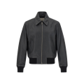 Blouson aviateur bomber cuir gris