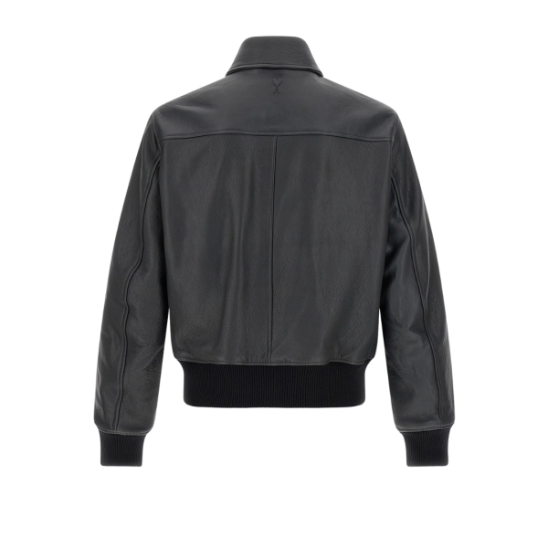 Blouson  aviateur bomber AMI Paris cuir gris