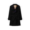 trench-coat Kensington mi long gabardine coton noir revers col Check beige
