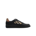 Basket basse Sneaker Terrace cuir noir bowling Check beige