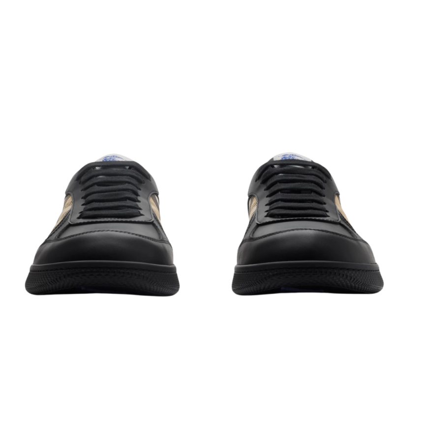 Basket basse Sneaker BURBERRY Terrace cuir noir bowling Check beige