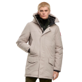 Parka capuche Langford laine beige logo noir
