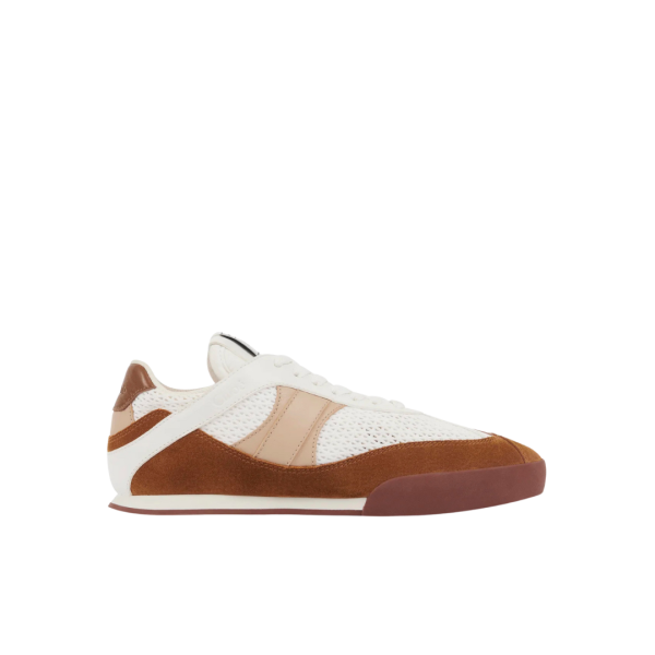 Basket basse CHLOE Kick resille cuir velours marron chocolat