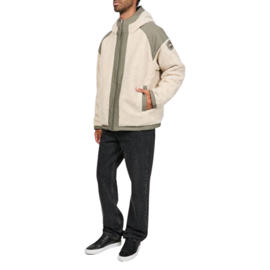 Blouson bomber CANADA GOOSE polaire réversible Alberni laine mélangée kaki