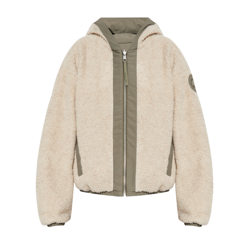 Blouson bomber CANADA GOOSE polaire réversible Alberni laine mélangée kaki