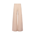 Pantalon ample laine mérinos beige taille élastique cordon
