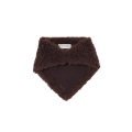 Foulard triangulaire Bandana fourrure agneau marron chocolat