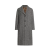 Manteau long boutons laine chevrons gris