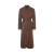 Manteau ceinture à nouer laine cachemire chevrons marron poche rabat