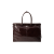 Sac Cabas Bonnie cuir marron foncé brillant