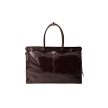 Sac Cabas Bonnie cuir marron foncé brillant