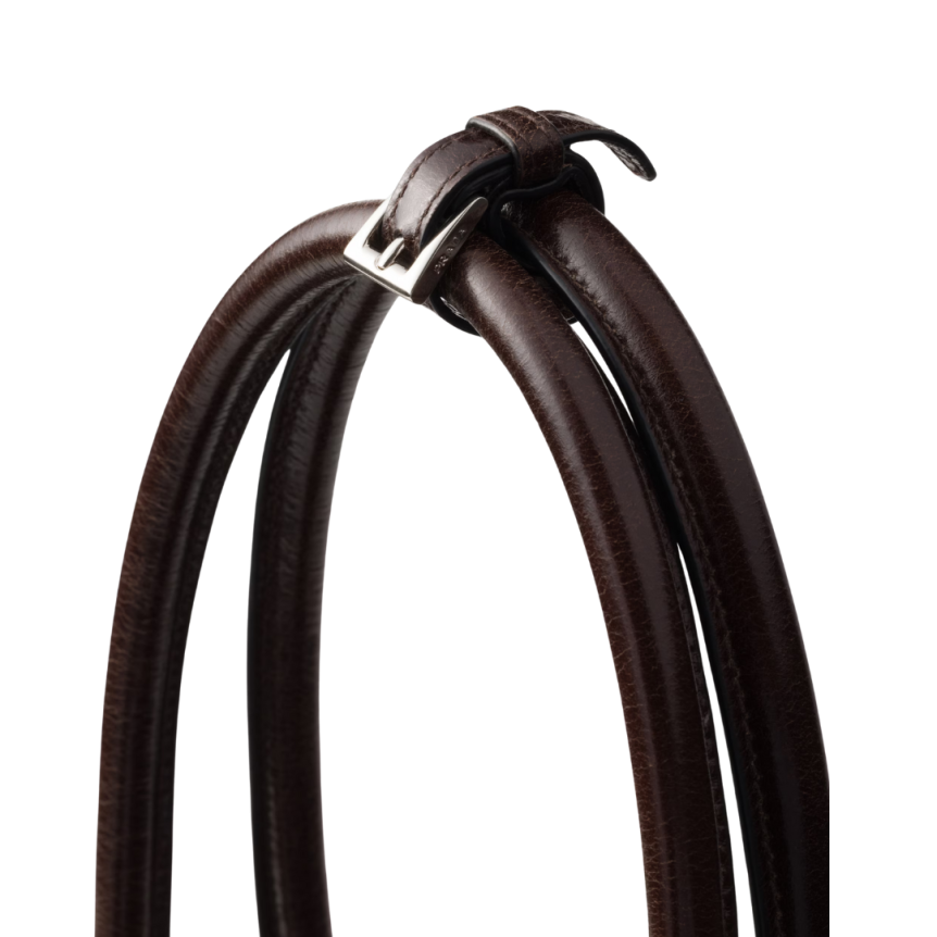 Sac Cabas PRADA Bonnie cuir marron foncé brillant