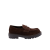 Mocassins Penny daim marron semelle crantée logo triangle métal