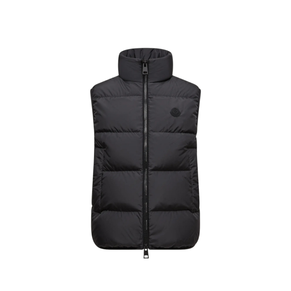 Gilet doudoune sans manches MONCLER Gabas zippé nylon noir mat
