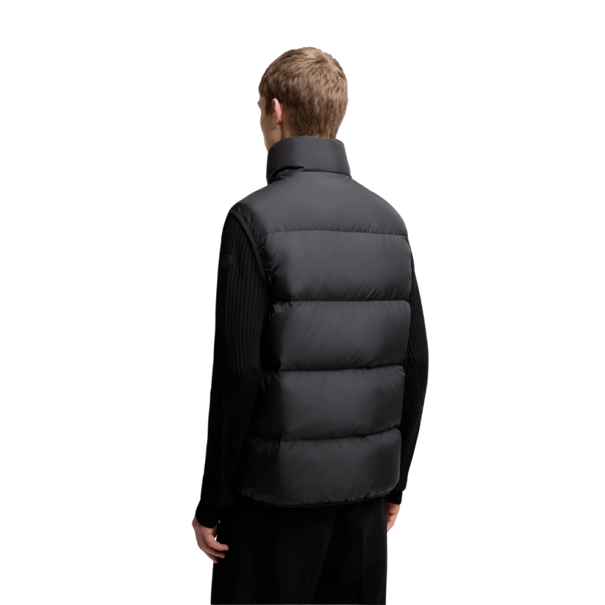 Gilet doudoune sans manches MONCLER Gabas zippé nylon noir mat