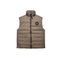 Gilet doudoune sans manche Lodge nylon ripstop taupe logo noir